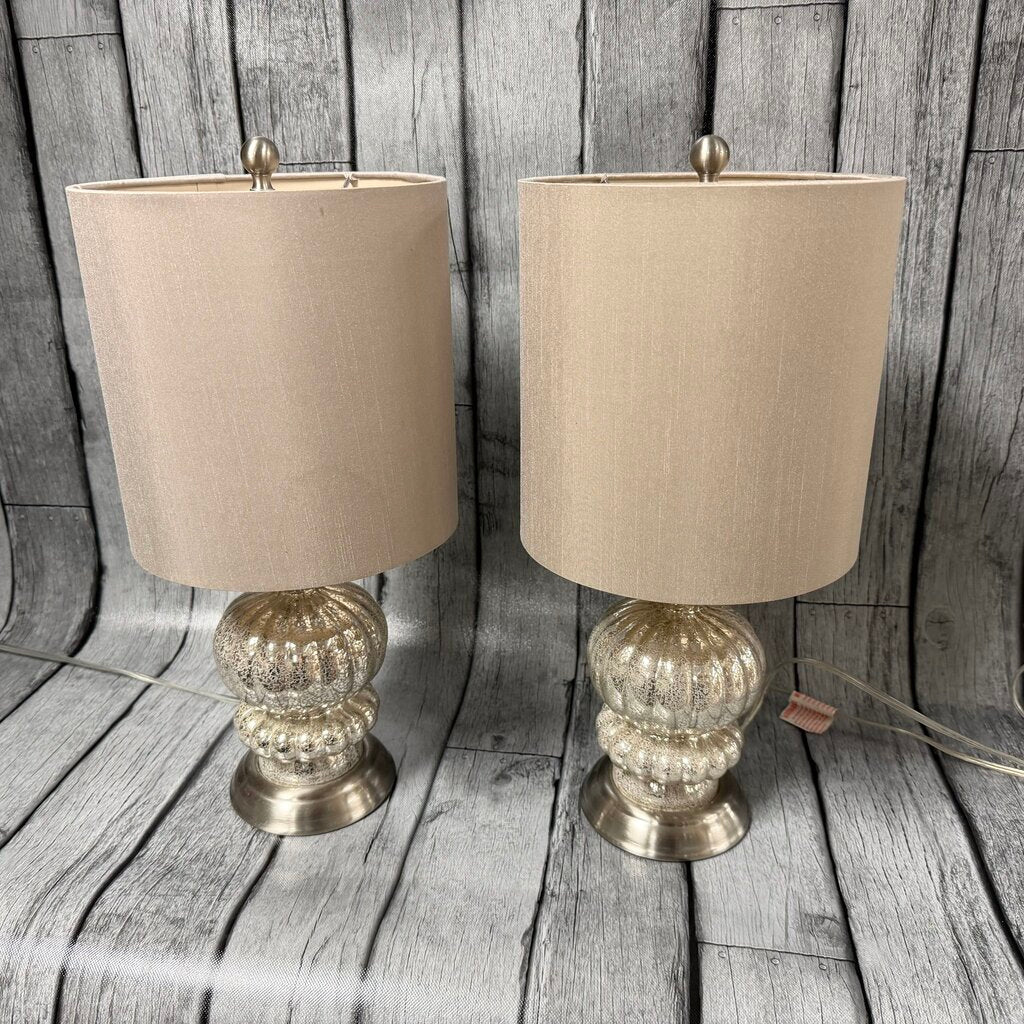 Pair Mercury Glass Lamps