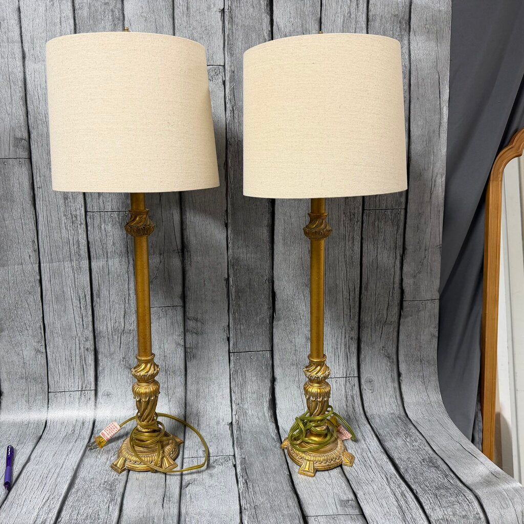 Pair Gold Buffet Lamps