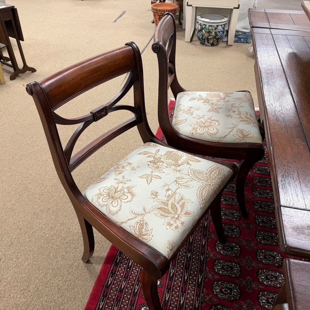 Walnut Draw Leaf Table + 4 Chairs