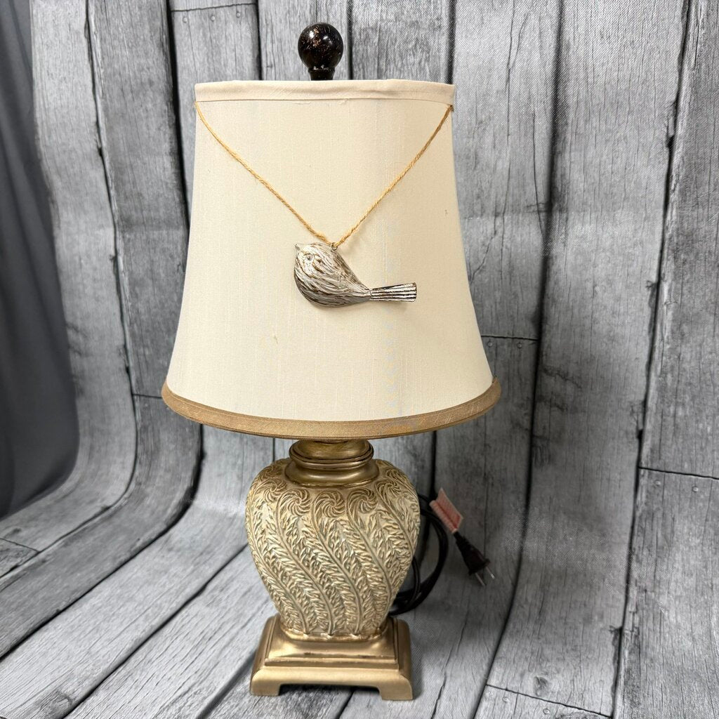 Carved Lamp w/Bird Charm