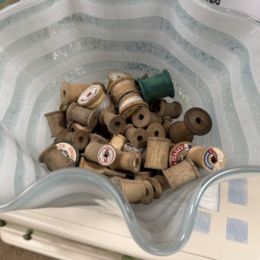 Bundle of Antique Wood Thread Spools