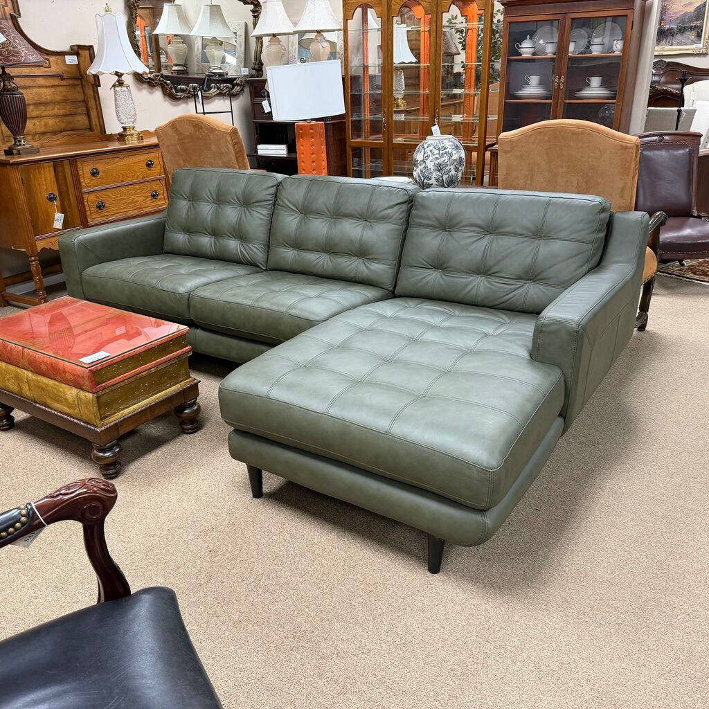 Centennial Top-Grain Leather Sectional w/Chaise