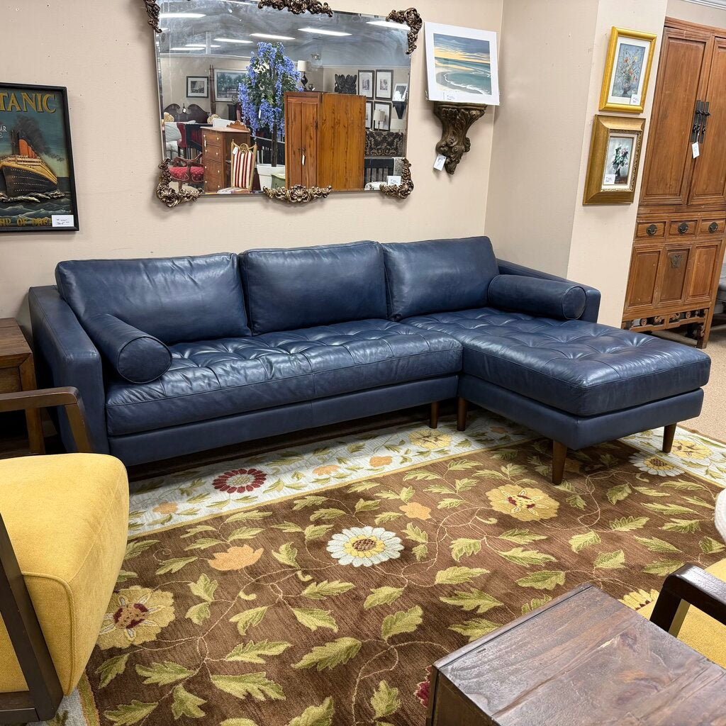 Napa Full Grain Leather Sectional w/Chaise