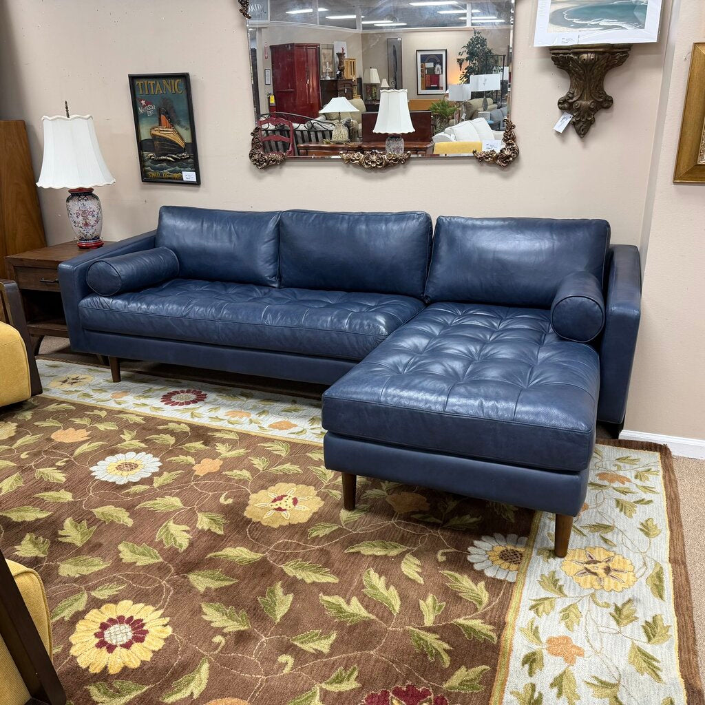 Napa Full Grain Leather Sectional w/Chaise