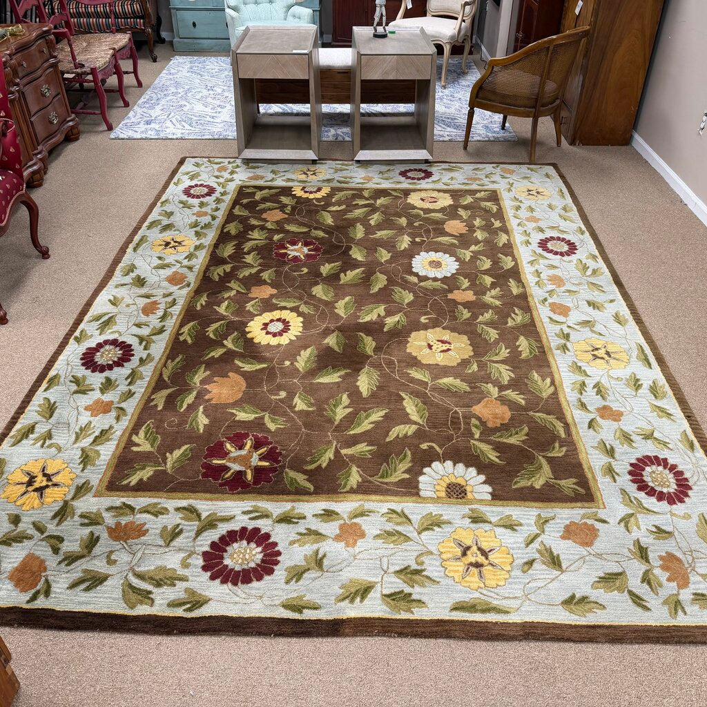 Floral Wool Area Rug