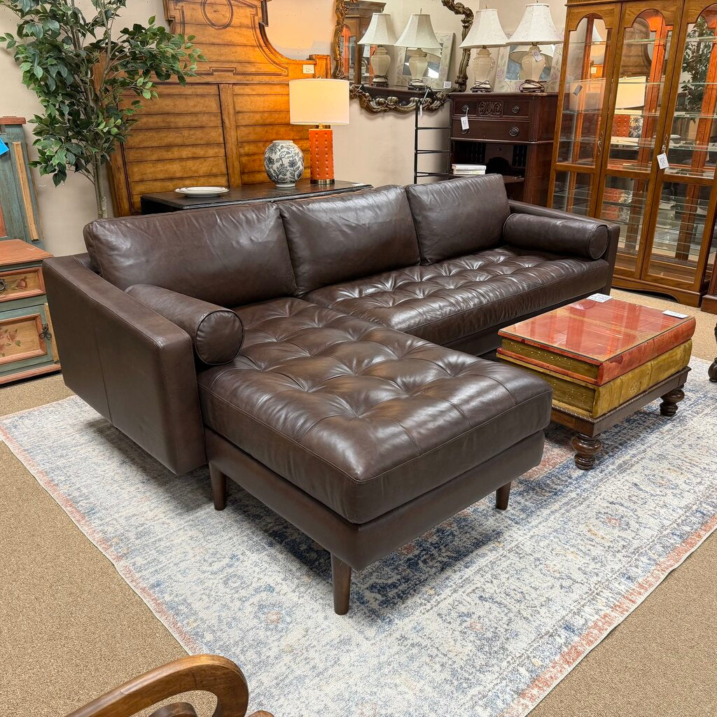 Napa Full Grain Leather Sectional w/Chaise