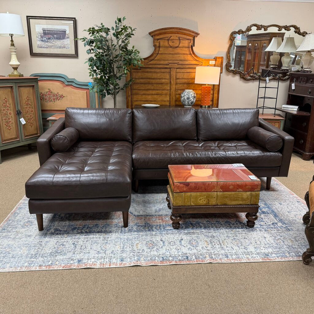 Napa Full Grain Leather Sectional w/Chaise