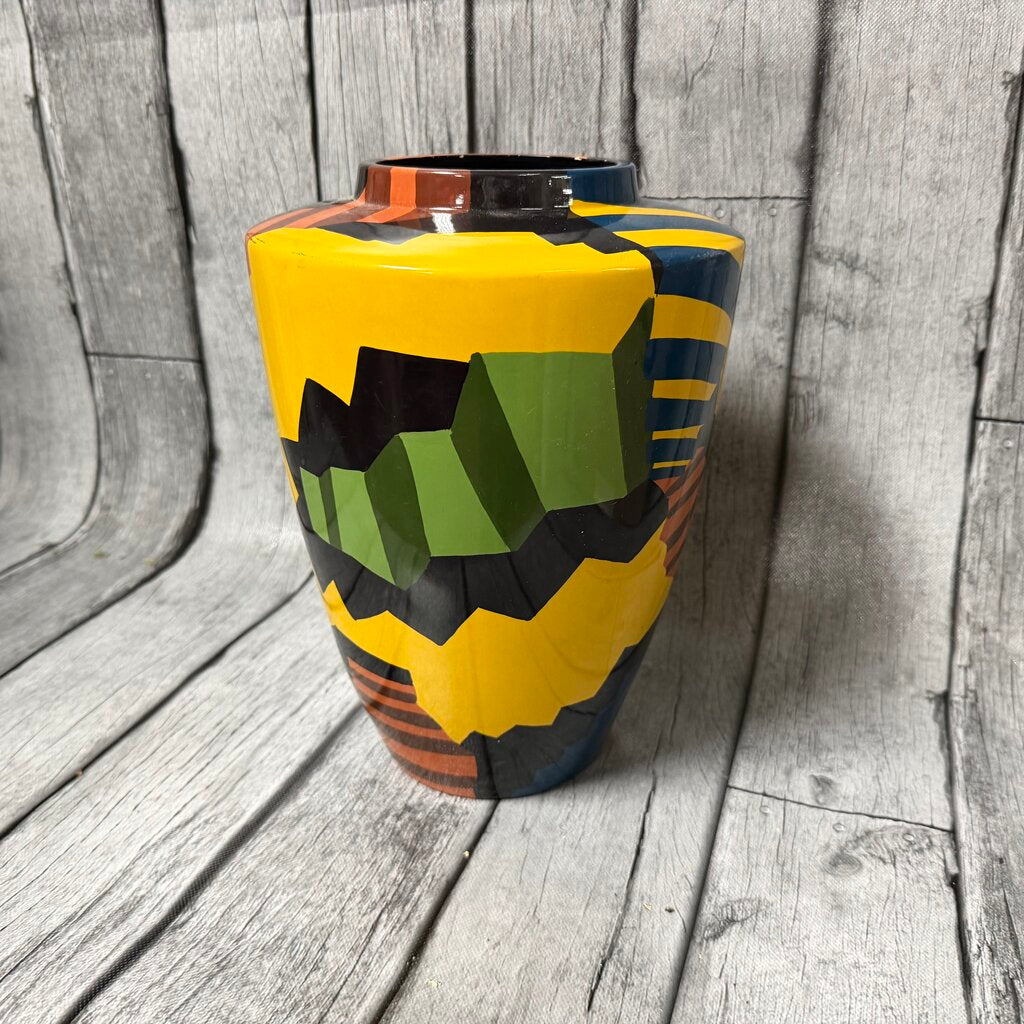 Round Colorful Graphic Vase