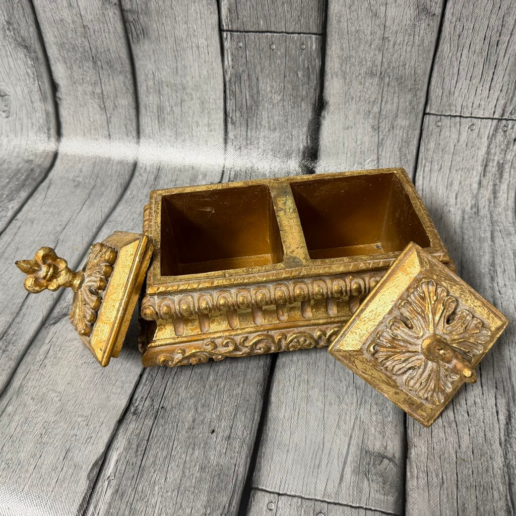 2-Compartment Gold Box w/Lids