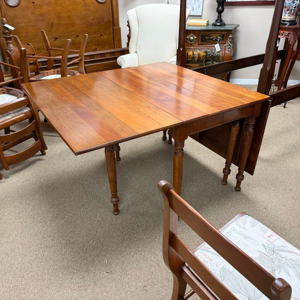 1950s Cherry Drop Leaf Table + 6 Chairs