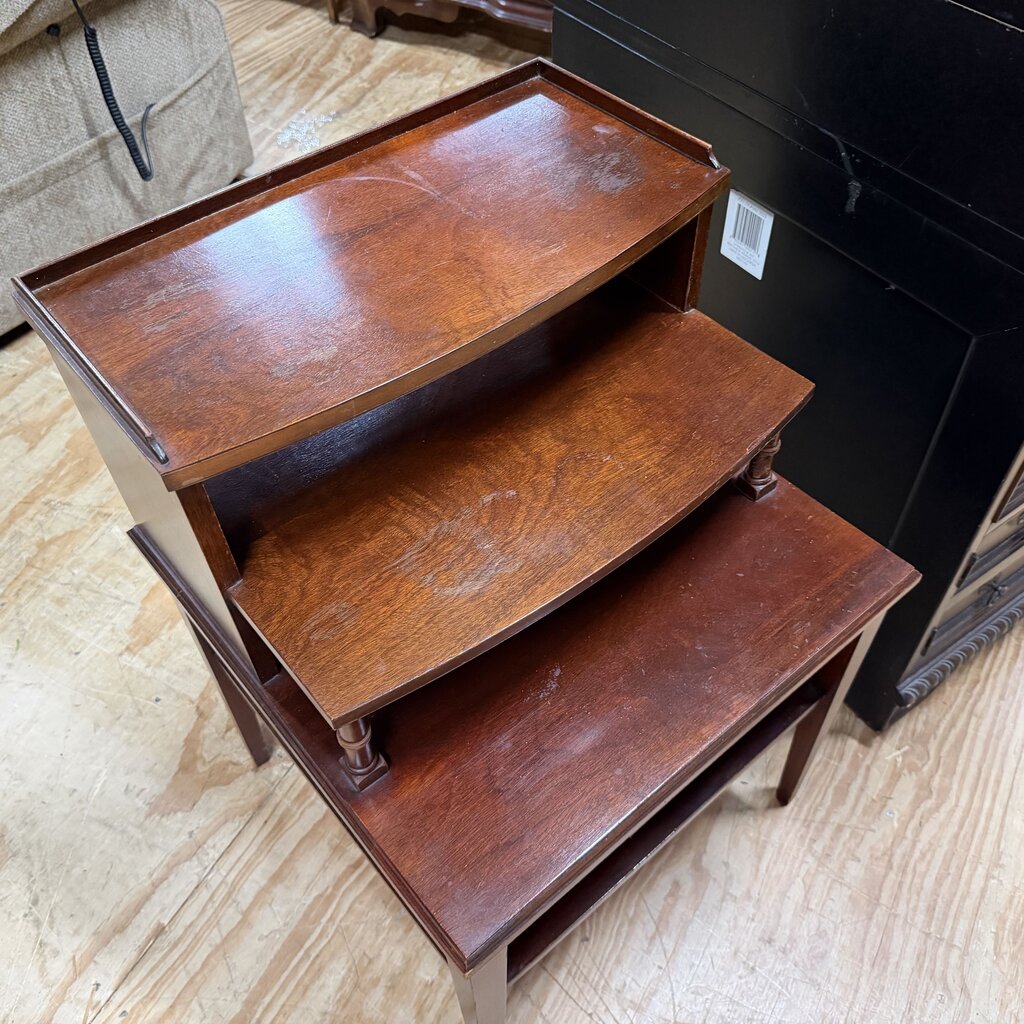 Vintage Mahogany 3-Tier Step Table