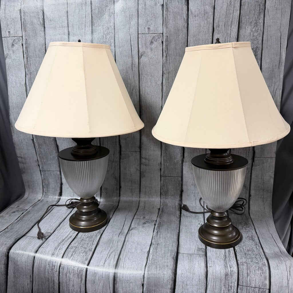 Metal + Glass Buffet Lamps