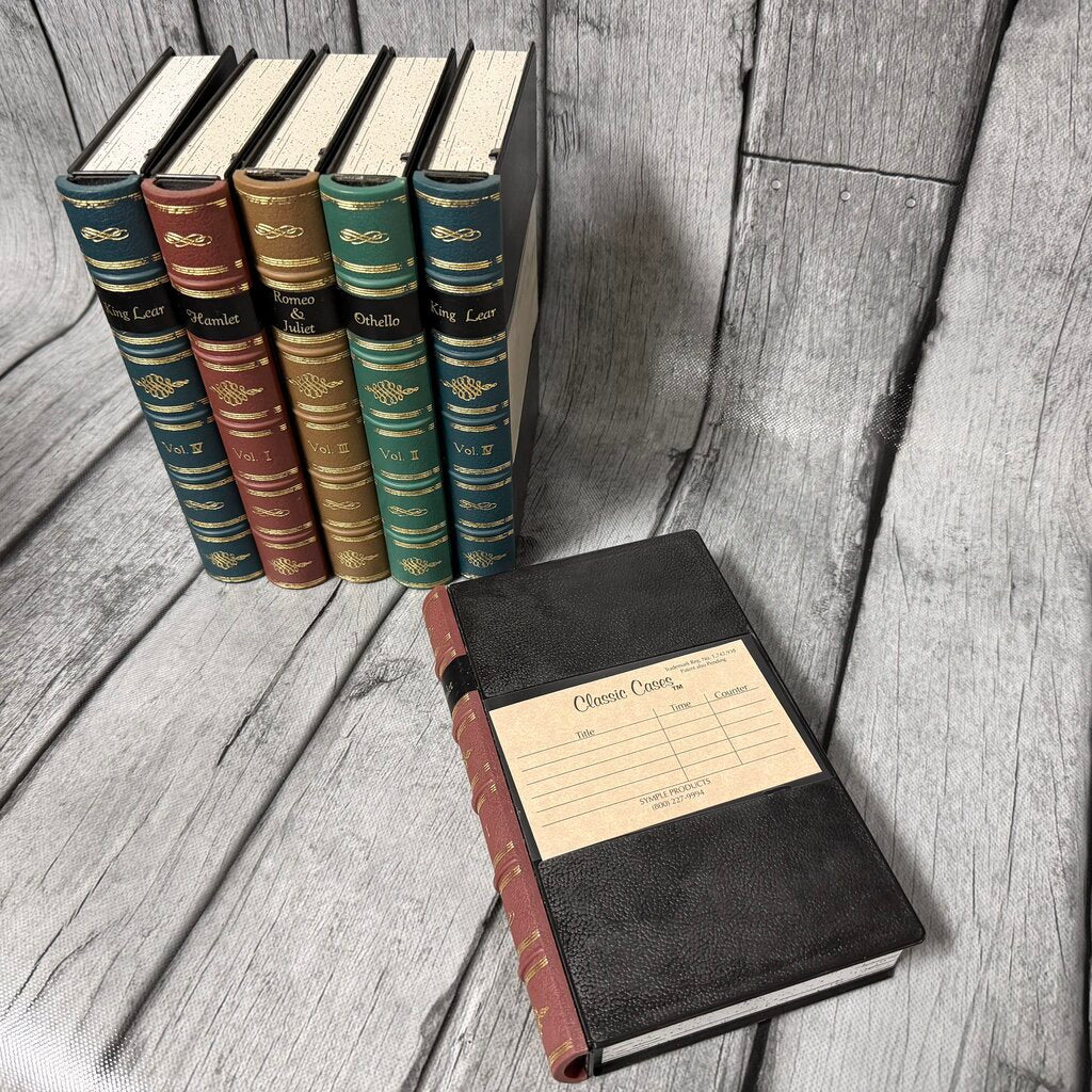 Set/6 Book Style Plastic Boxes/VHS Tape Cases