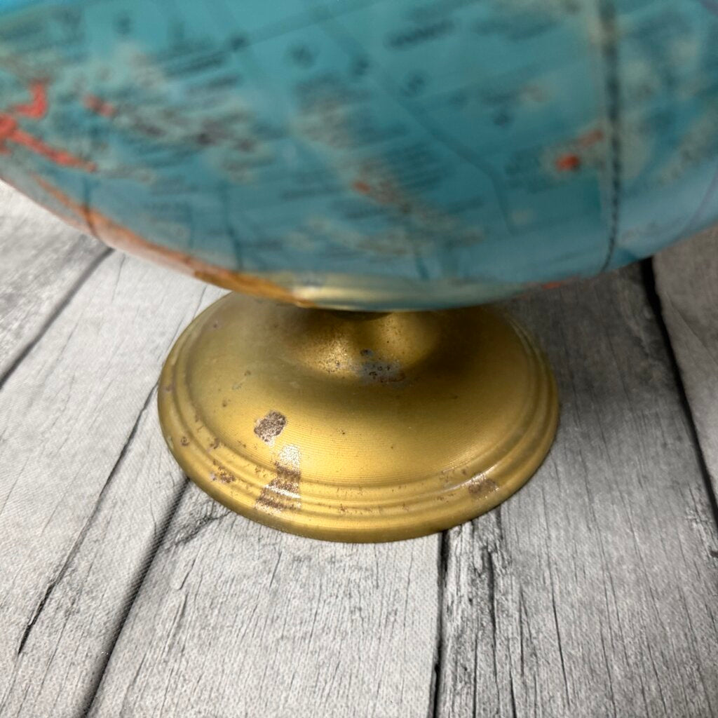 Vintage Crams Imperial 12" World Globe w/Metal STand
