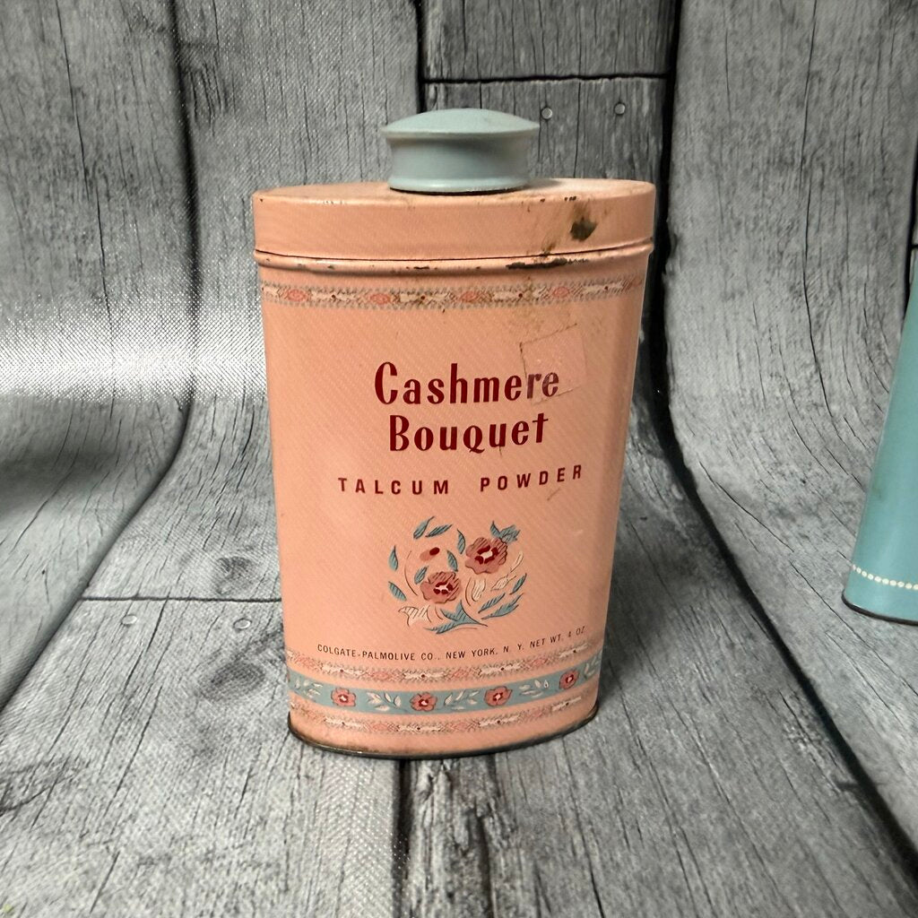 Vintage Cashmere Bouquet Talcum Powder Tin