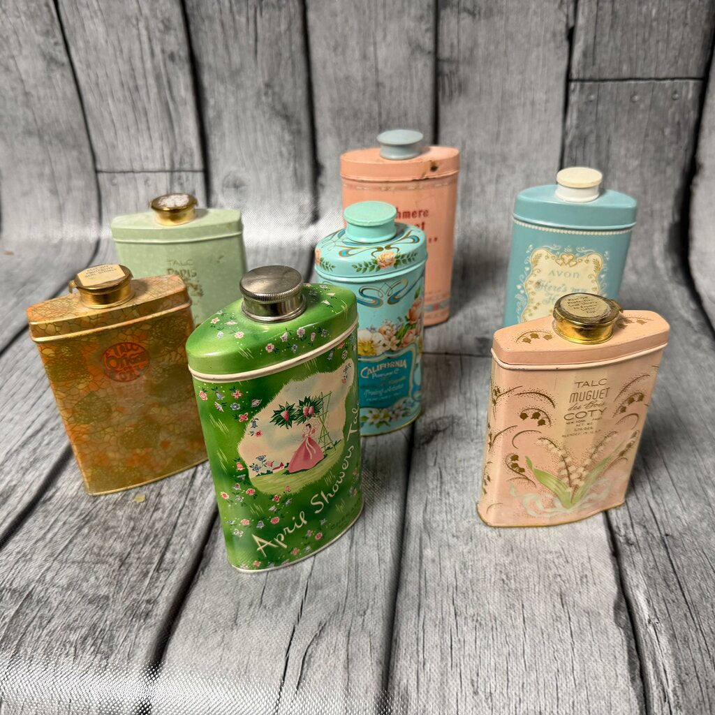 Vintage Coty Talcum Powder Tin – “Origan de Coty” (1930s–1940s)