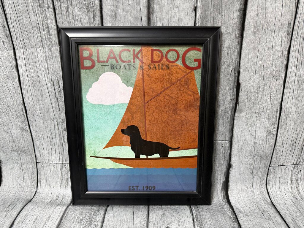 Black Dogs Boat Print