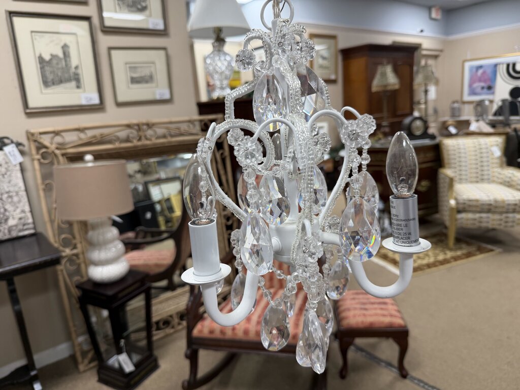 Beaded Metal Chandelier w/Crystals