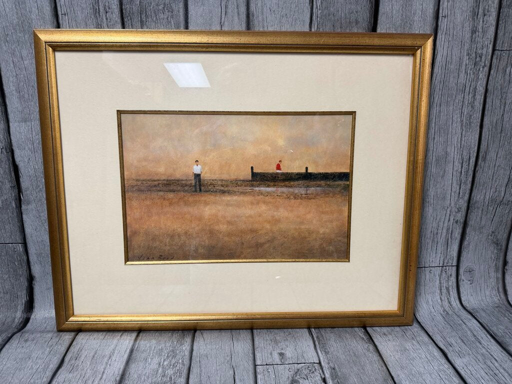 "Two Figures on a Breakwater" Signed Print