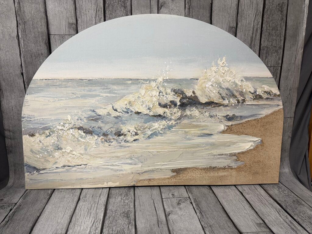 Crashing Waves Curved Canvas