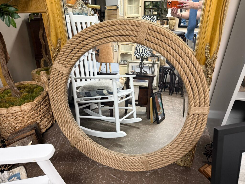 Round Rope Framed Mirror