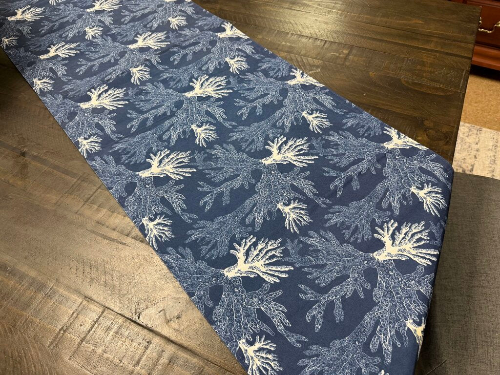Navy Coral Table Runner
