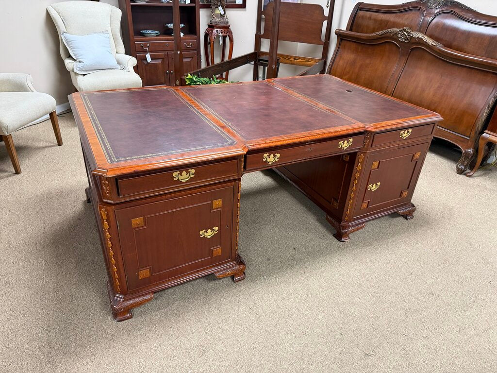 Partner Desk w/Leather Inlay Top