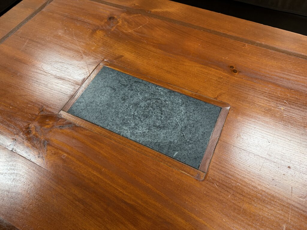 Wood Coffee Table w/Slate Insert