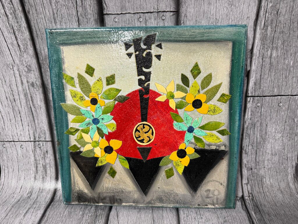 Mixed Media Canvas from "Floral Geometry" Series