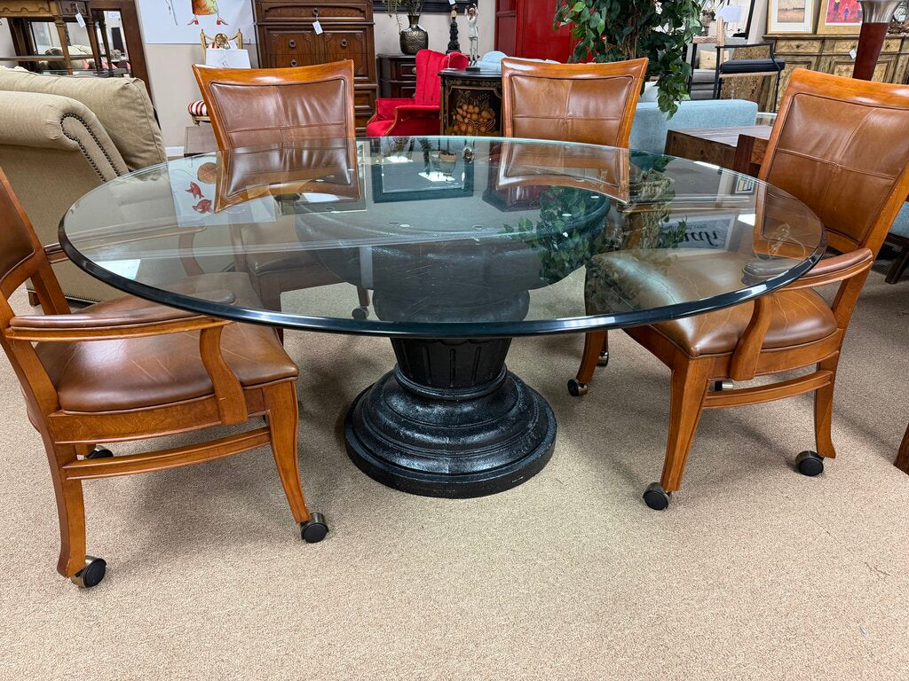 Round Glass Top Dining Table