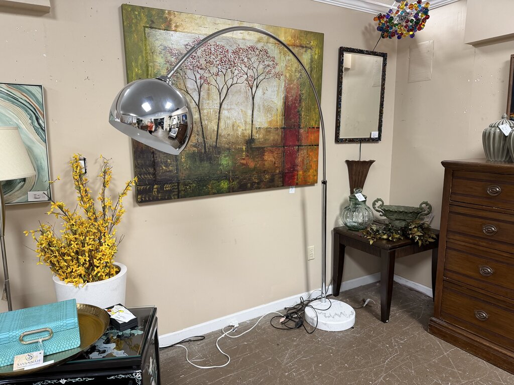Arched Metal Floor Lamp w/Marble Base