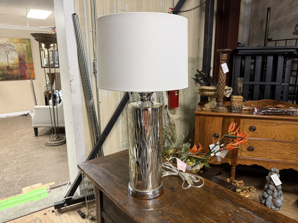 Silver Embossed Lamp
