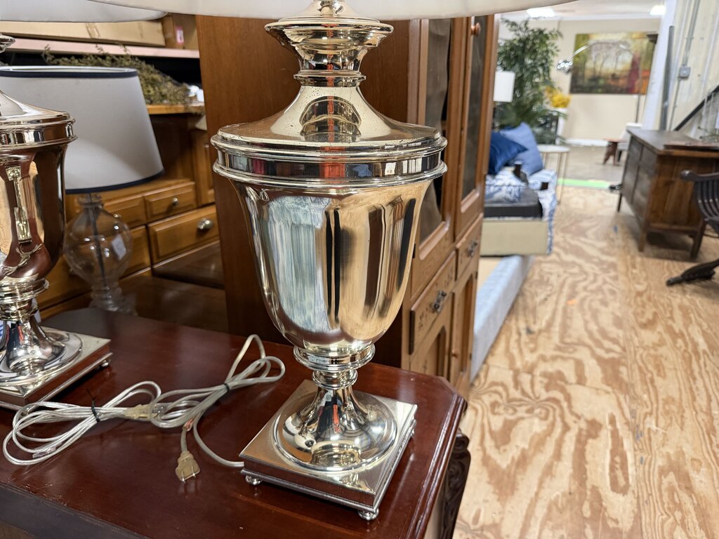 Pair Silver Plated Lamps