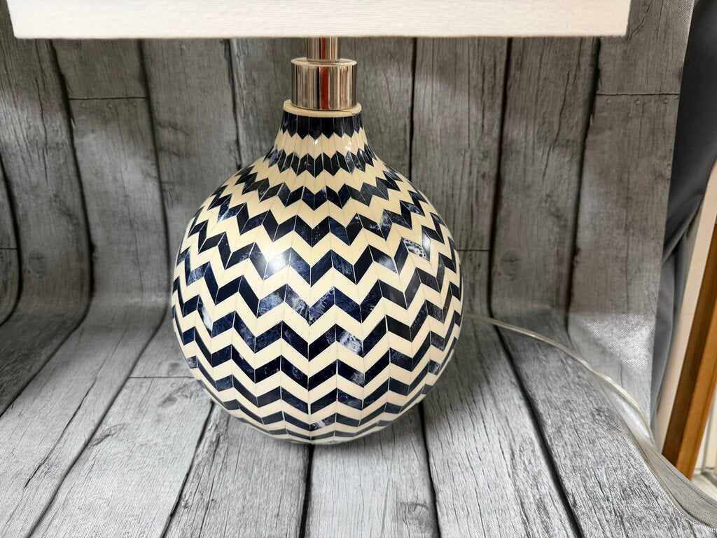 Pair Mosaic Chevron Lamps