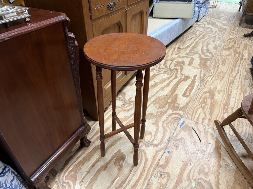 Round Wood Plant Stand