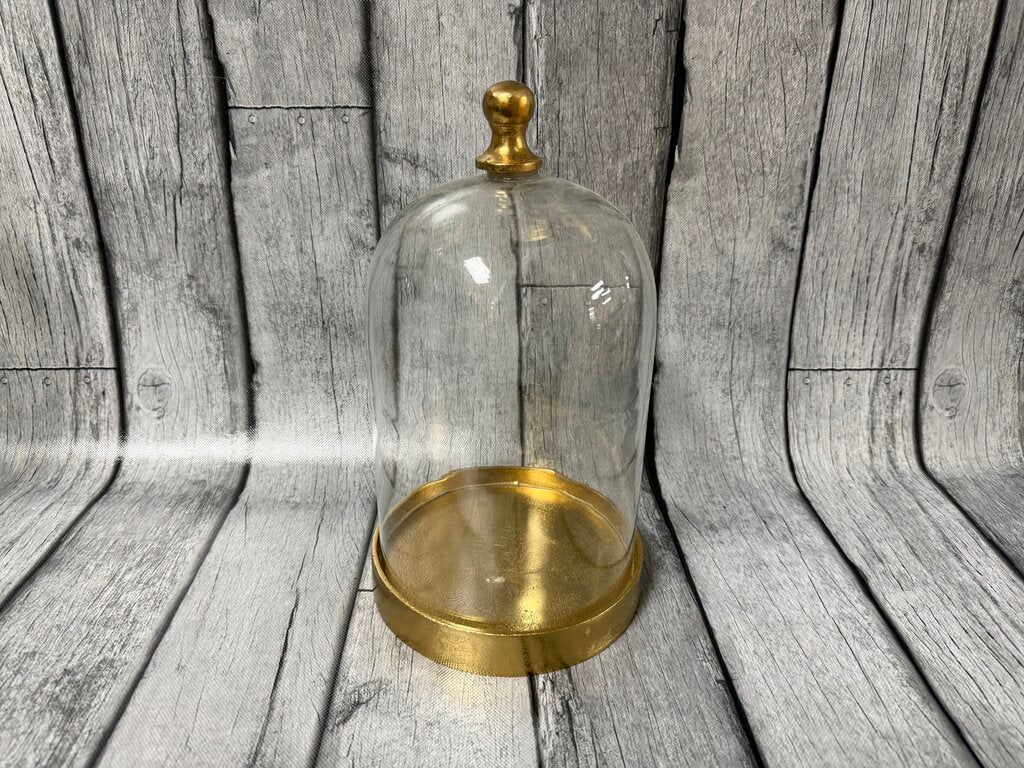 Heavy Gold Base + Clear Cloche