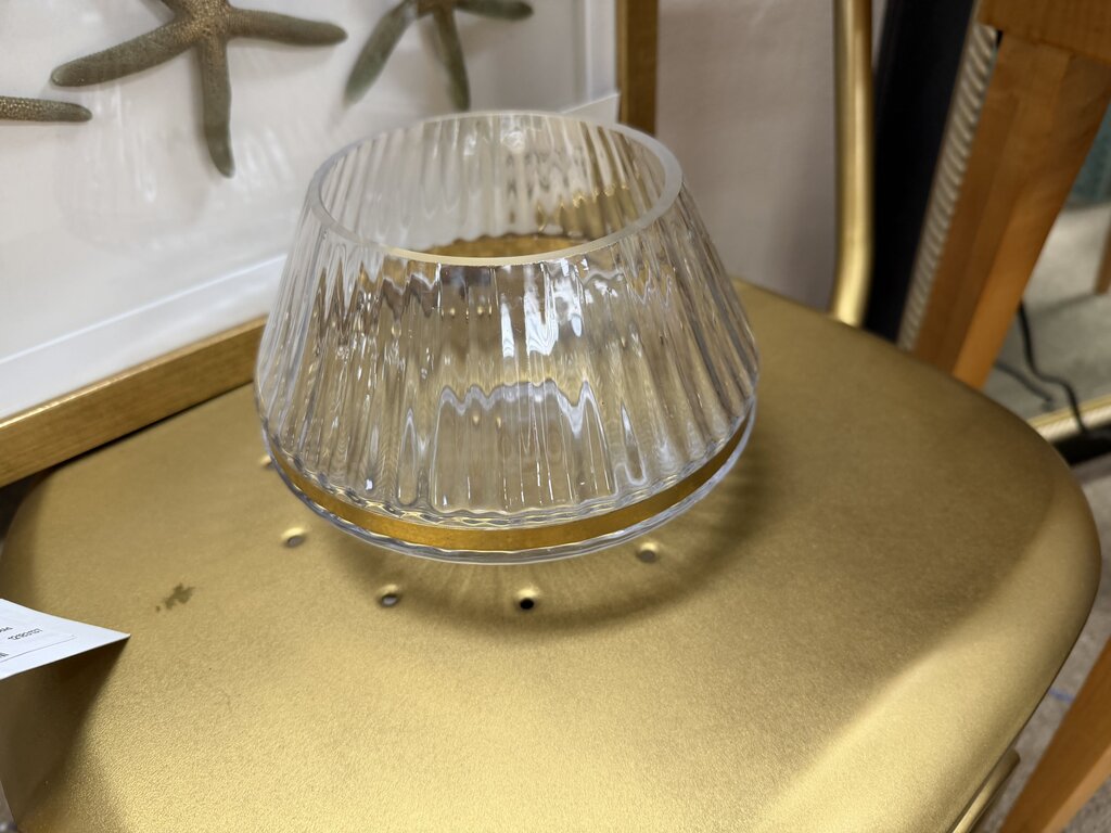 Glass Bowl w/Gold Band
