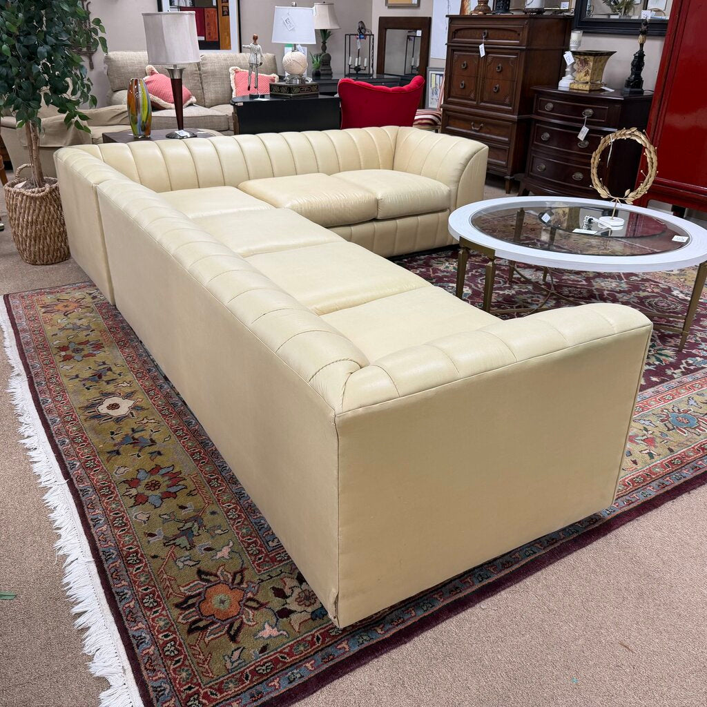 Low Profile Yellow/Gold Sectional