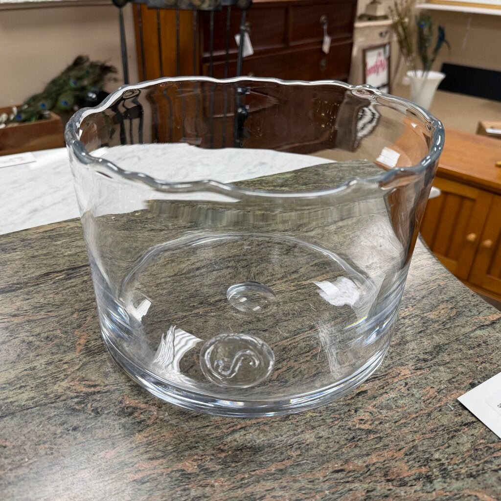 Low Bob Scissor Cut Glass Bowl - Handmade in Poland