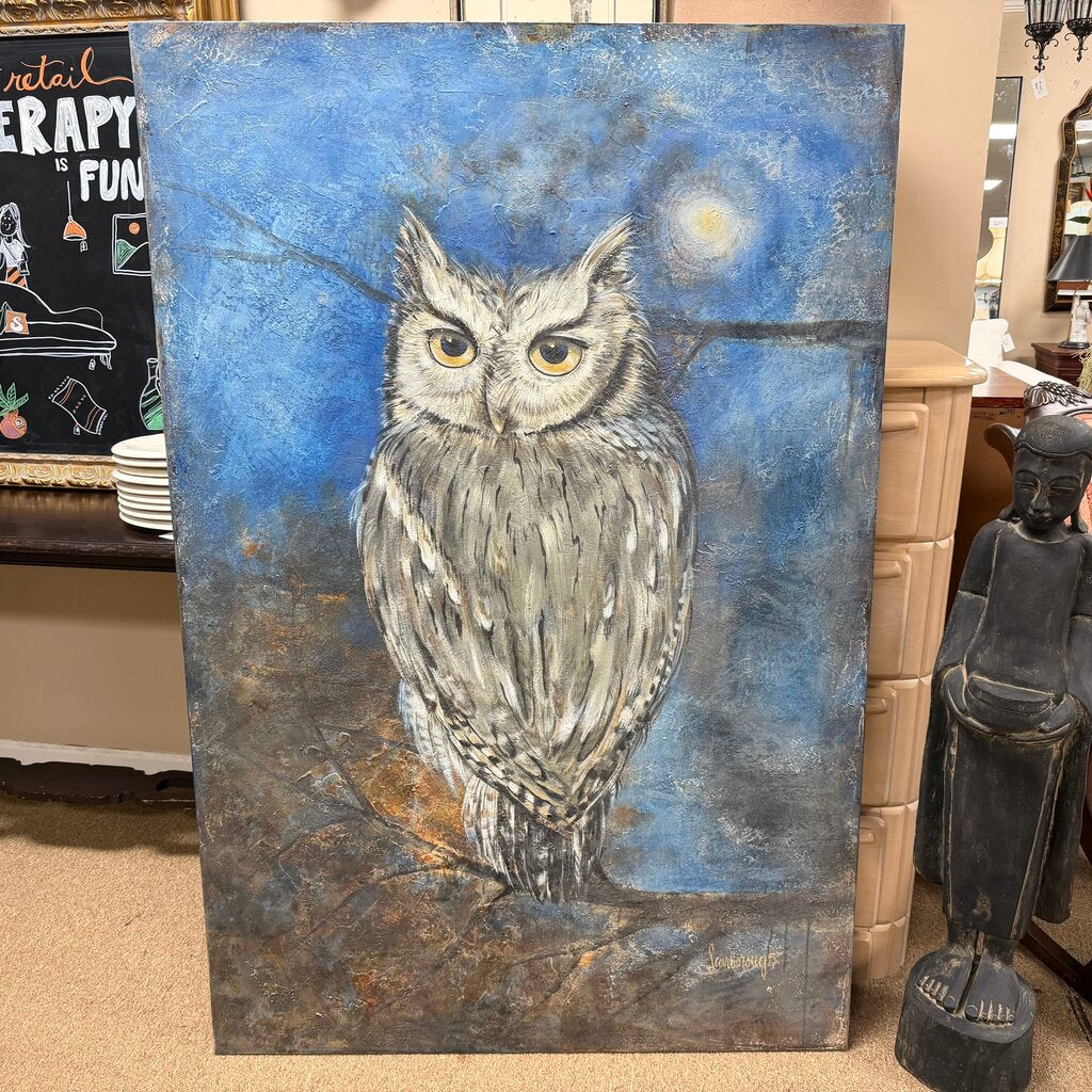 Original Large Format Owl Canvas - Local Artist