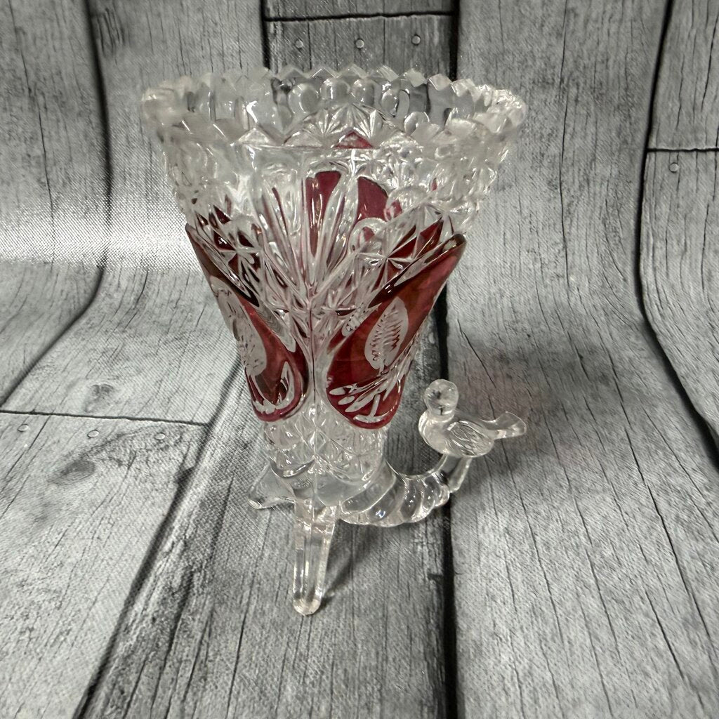 Vintage Cut-to-Clear Lead Crystal Vase