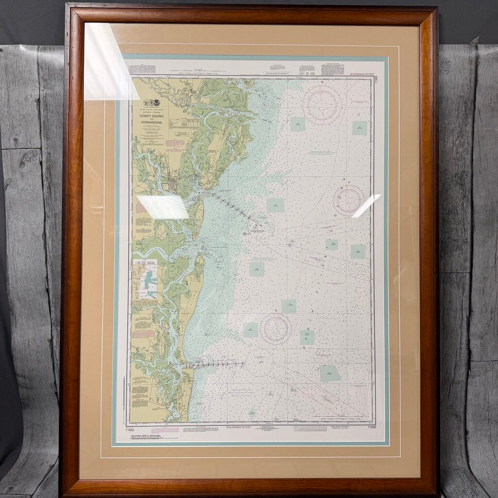 Framed Nautical Print Doboy Sound to Fernandina