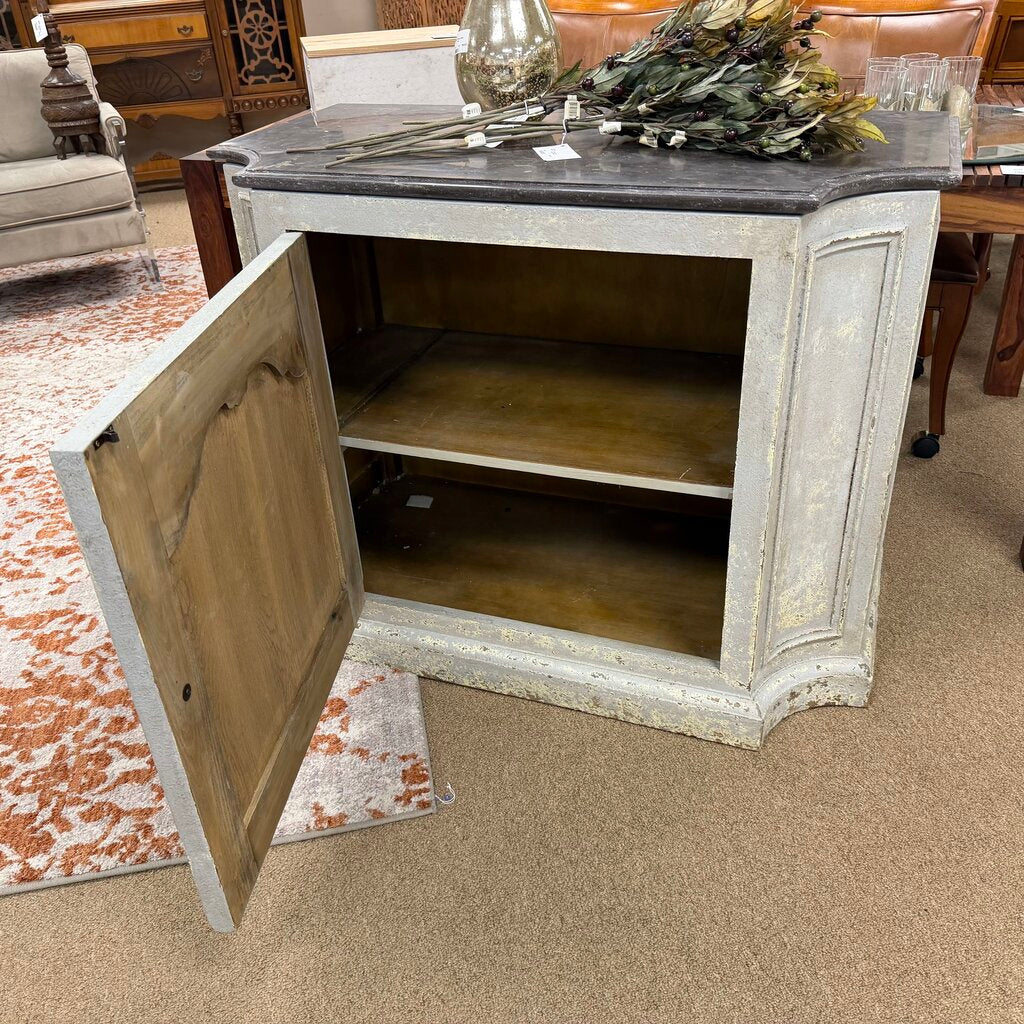 Imported Distressed Accent Cabinet w/Granite Top