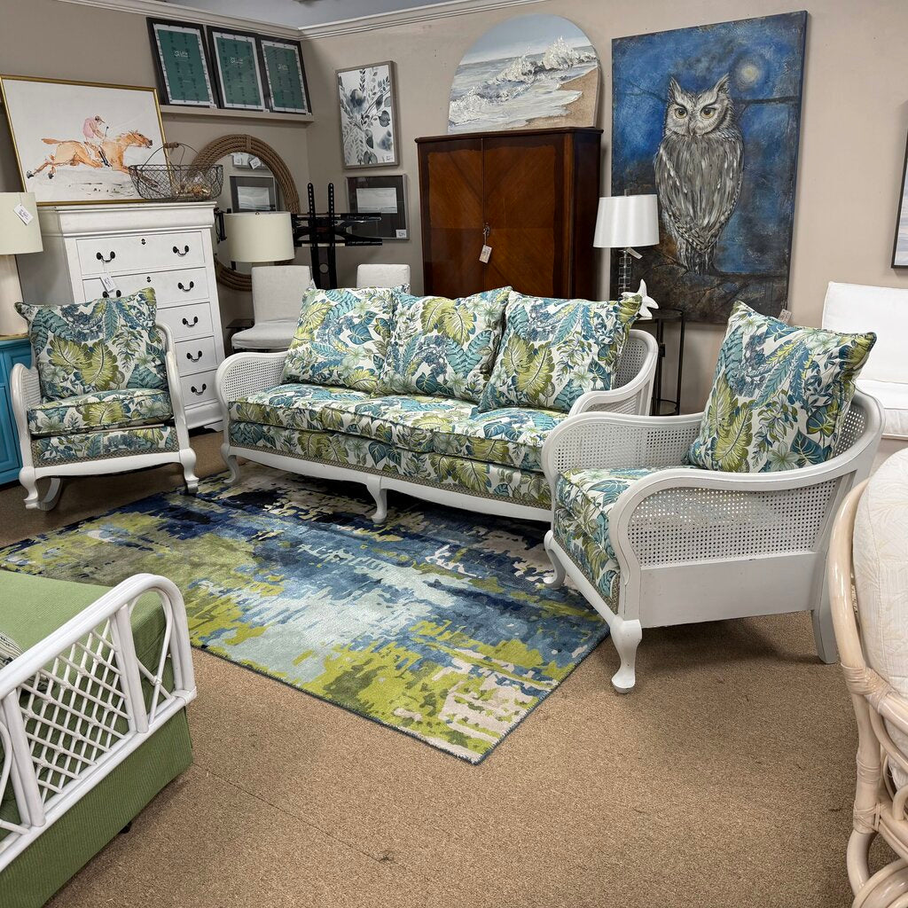 Wood + Caned Patio Set