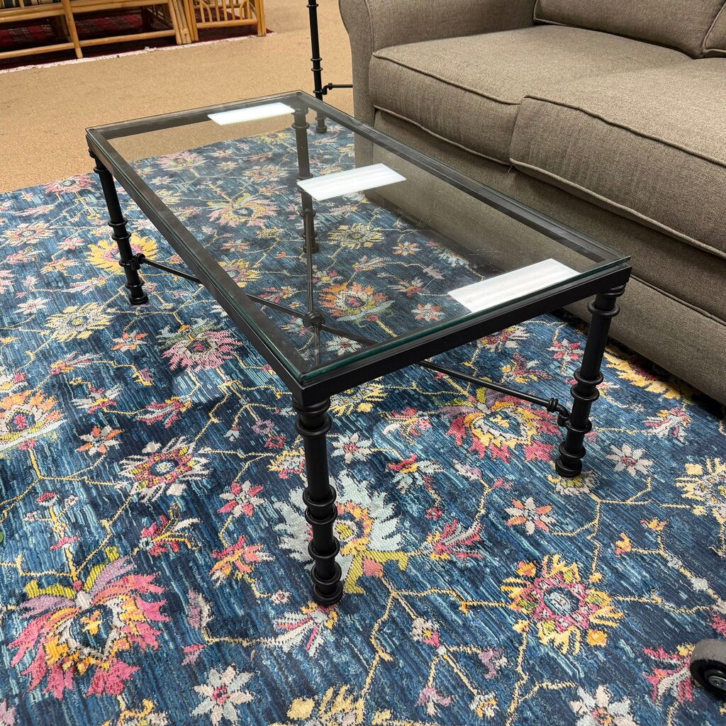 Glass Top Iron Coffee Table