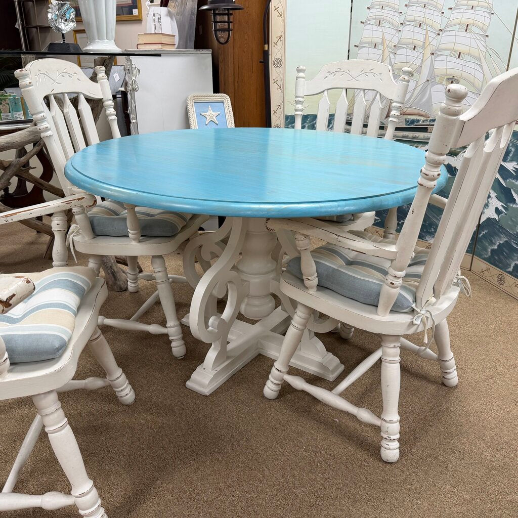 Painted Oak Table + 4 Chairs