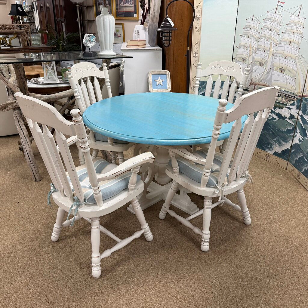 Painted Oak Table + 4 Chairs