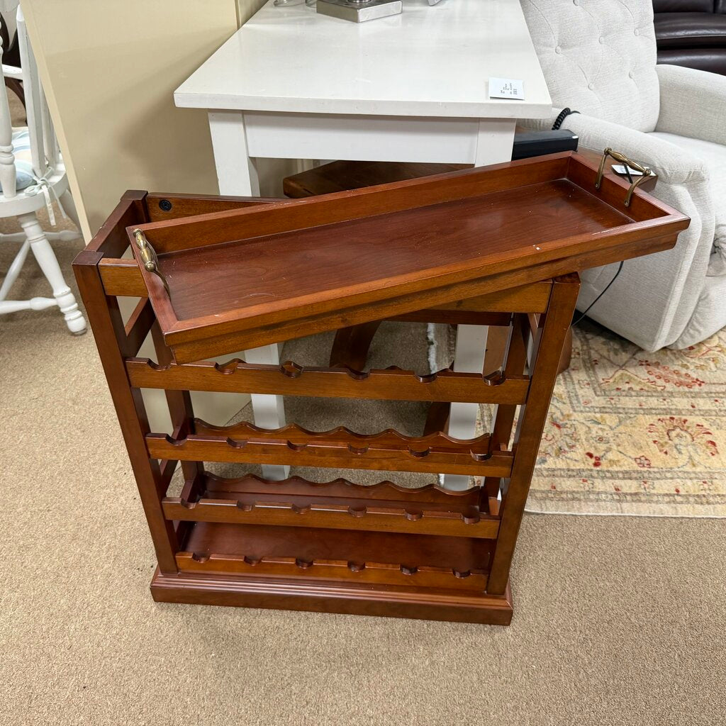Wood Wine Rack w/Removable Tray