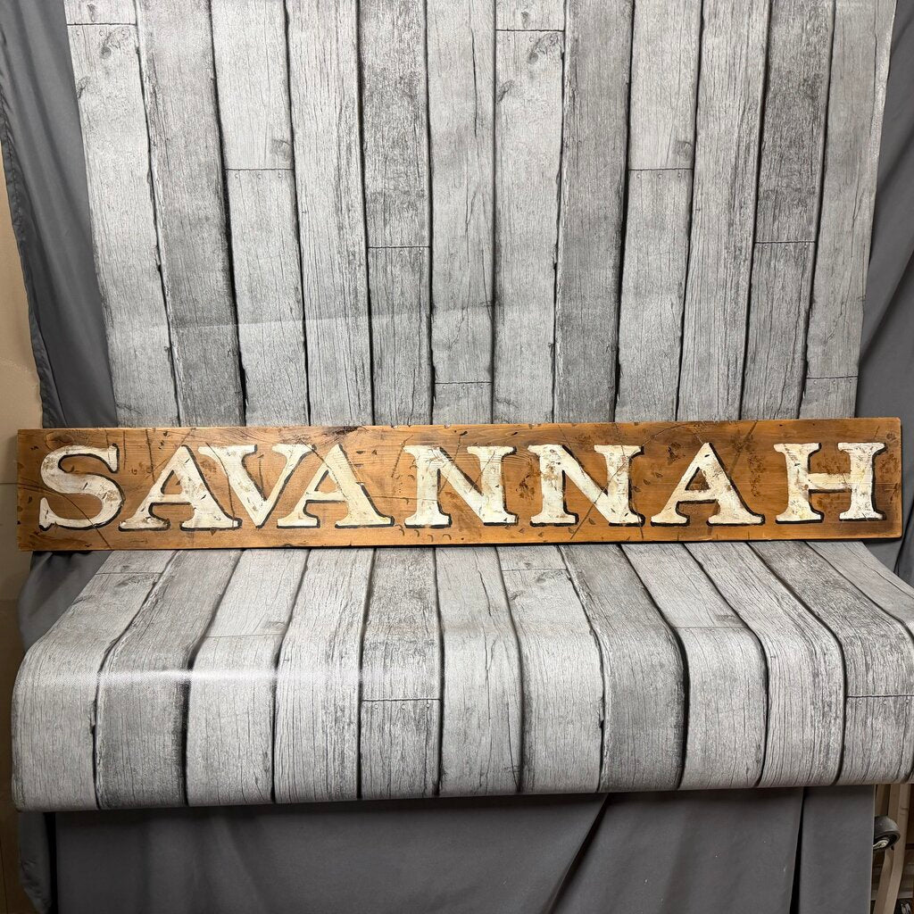 Distressed Wood Savannah Sign