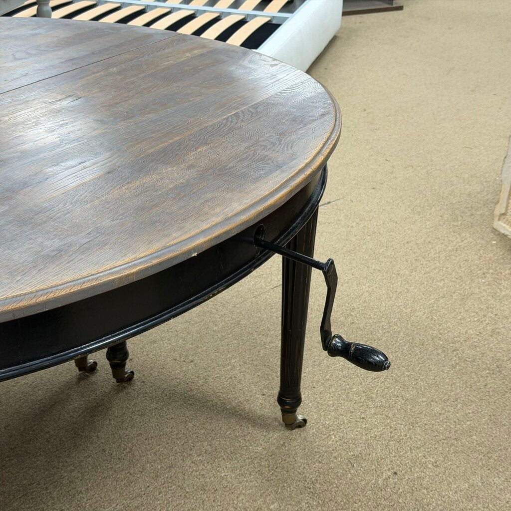 Vintage Crank-Extension Dining Table + 2-22.5" leaves